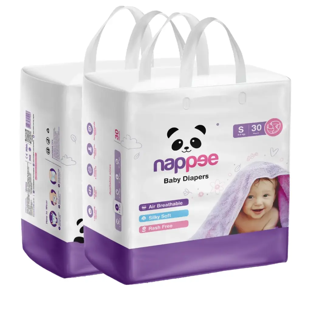 Small (S) - Velcro Style - Nappee Economy Diapers (30 Pcs)