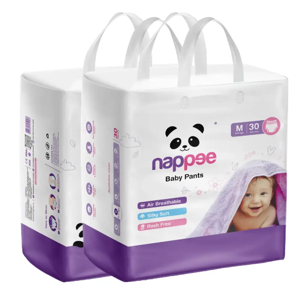 Medium (M) - Pant Style - Nappee Economy Diapers (30 Pcs)
