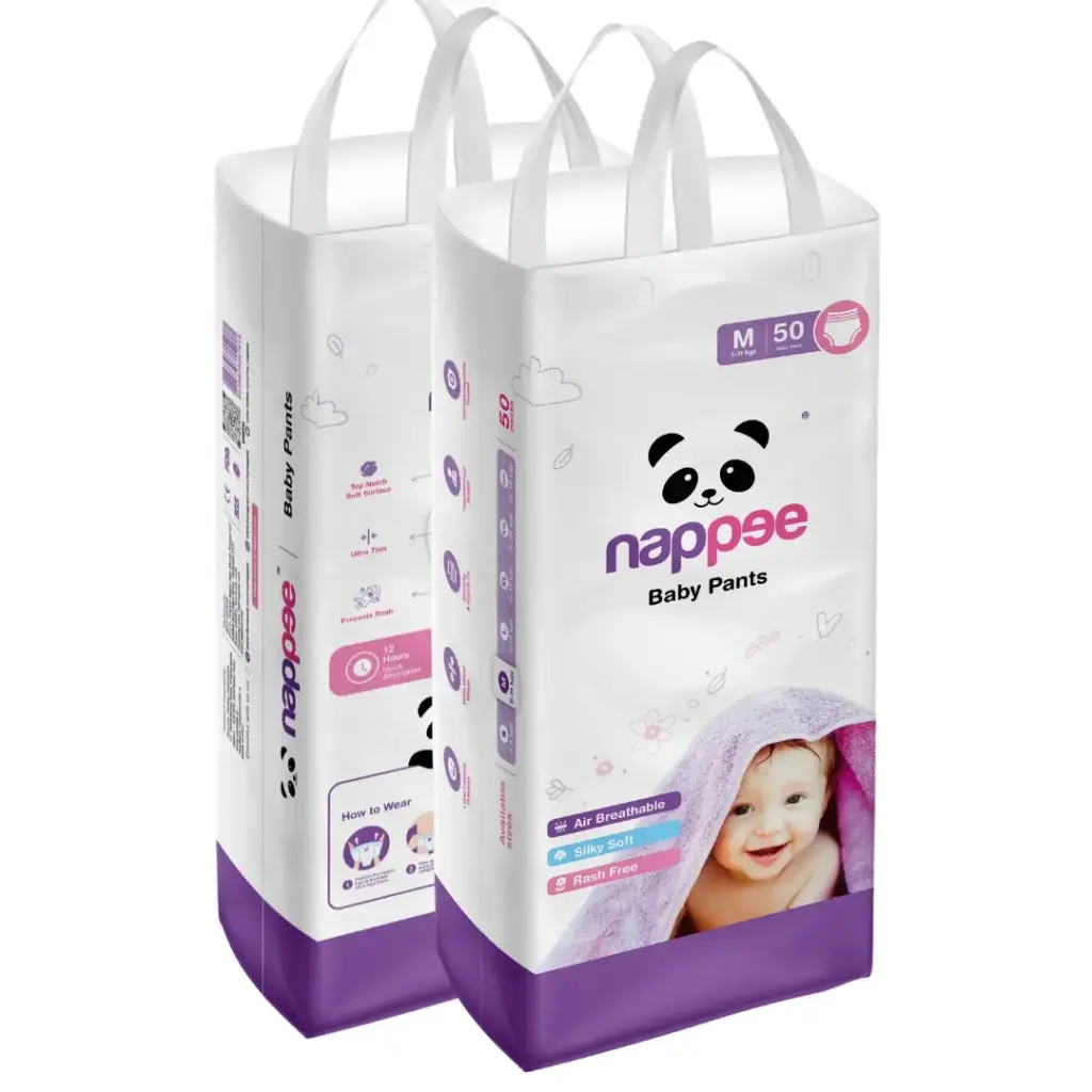 Medium (M) - Pant Style - Nappee Economy Diapers (50 Pcs)