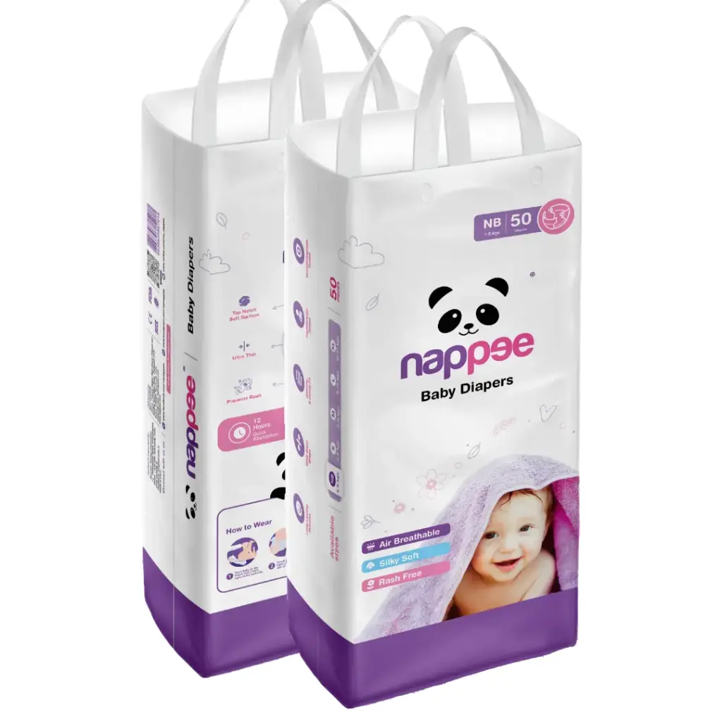 New Born - Velcro Style - Nappee Economy Diapers (50 Pcs)
