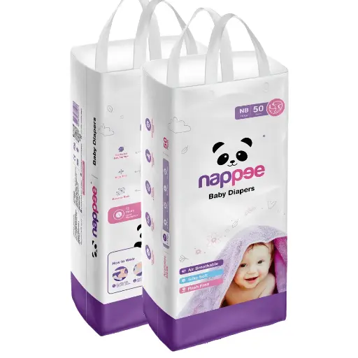 New Born - Velcro Style - Nappee Economy Diapers (50 Pcs)