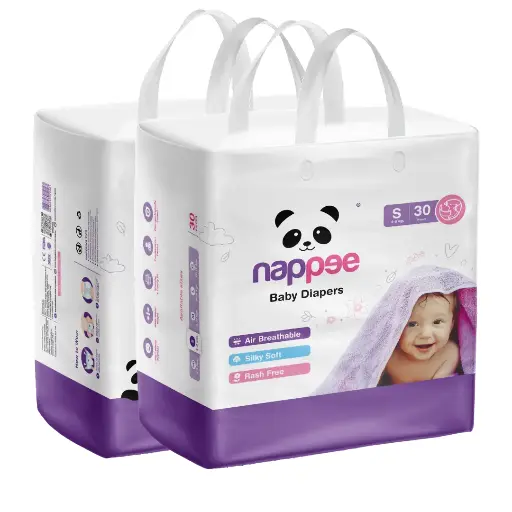Small (S) - Velcro Style - Nappee Economy Diapers (30 Pcs)