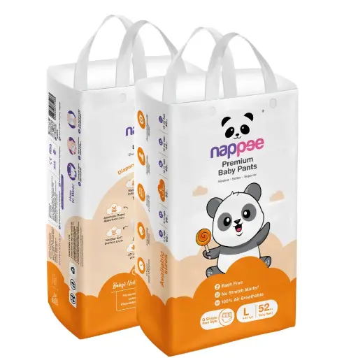 Large (L)- Pant Style - Nappee Premium Diapers (52 Pcs)